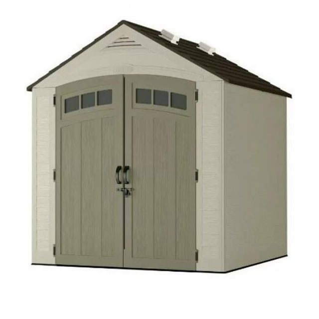 Suncast Large 7x7 ft. Vista Resin Storage Shed for Long Backyard ...