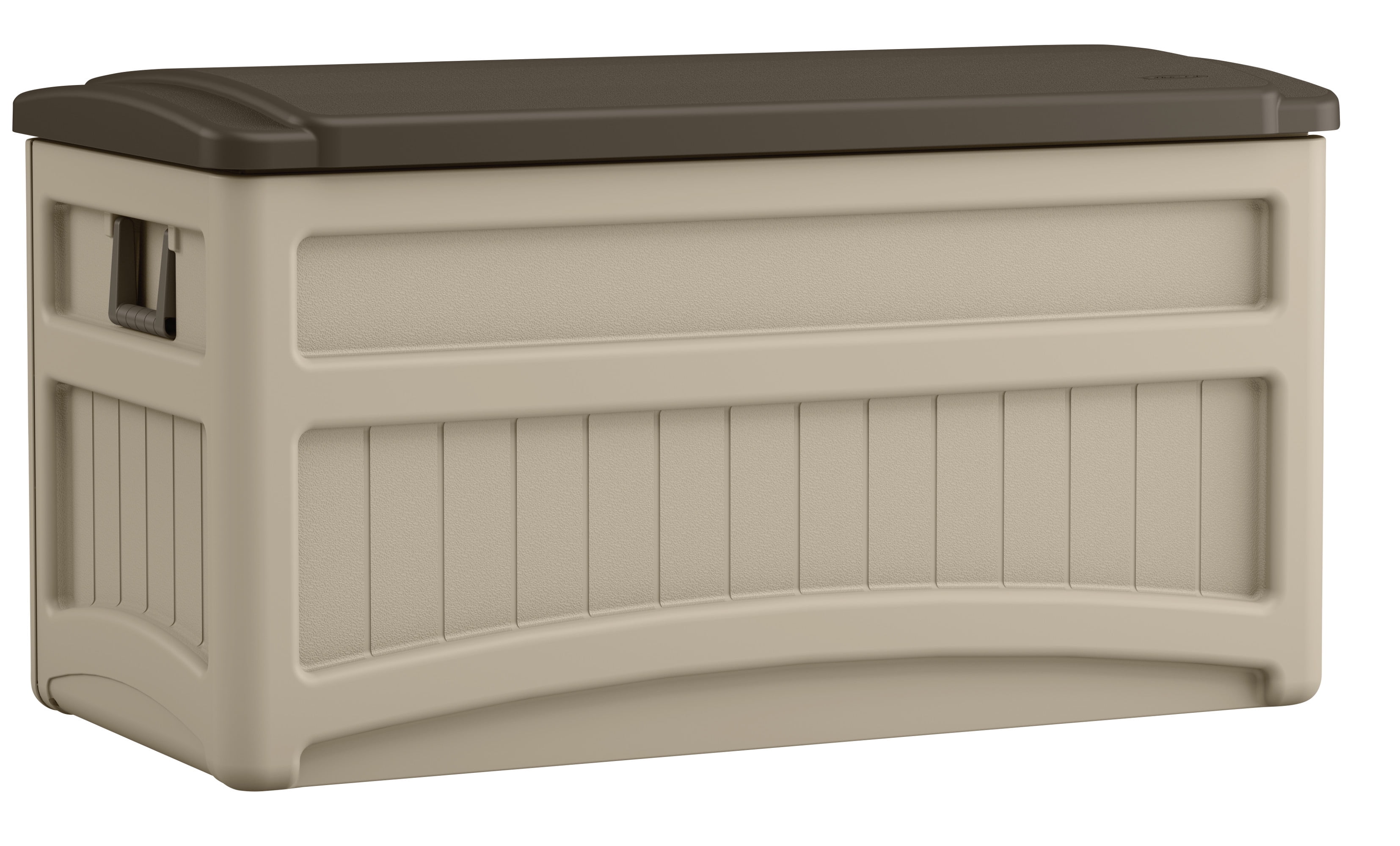 Suncast 73-Gal. Weather-Resistant Resin Outdoor Patio Storage Box, Light Taupe