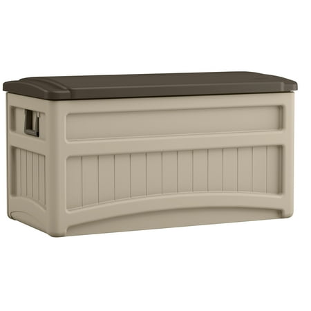 Suncast 73-Gal. Weather-Resistant Resin Outdoor Patio Storage Box, Light Taupe