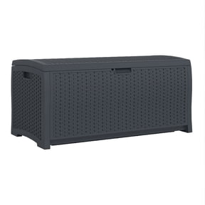 Suncast 73 Gallon Resin Outdoor Patio Storage Deck Box, Cyberspace