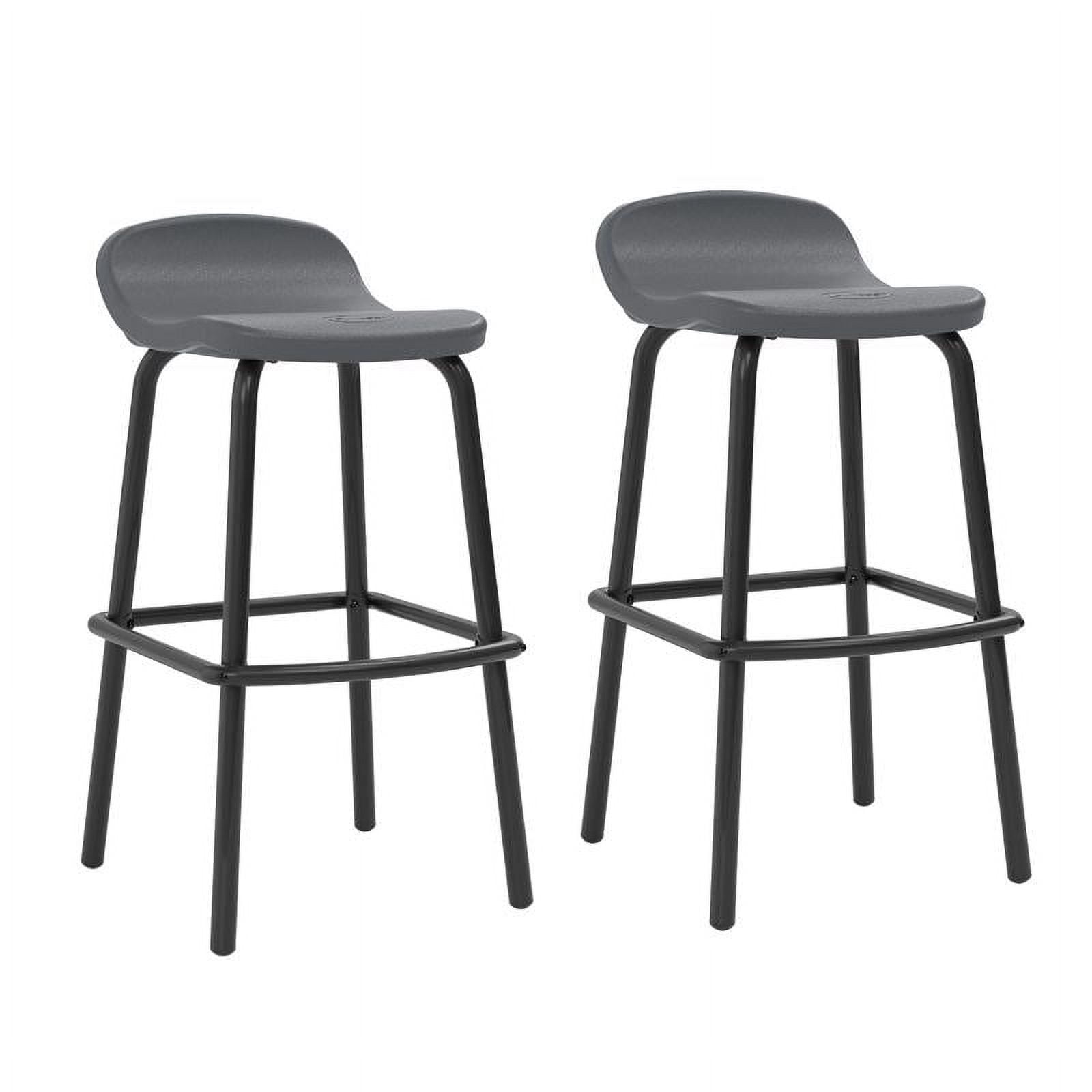 Suncast Gray Resin and Steel Outdoor Bar Chair Set