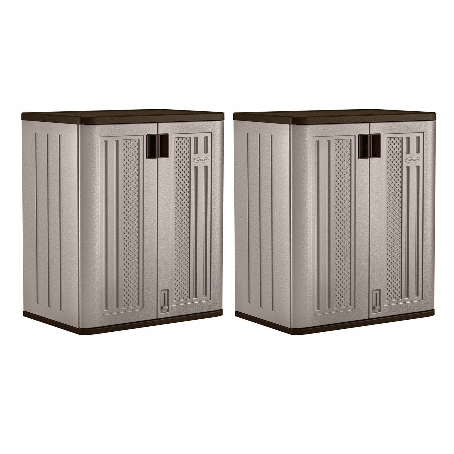 Suncast Plastic Freestanding Garage Cabinet in Gray (40-in W x 80.25-in H x  20.25-in D) at