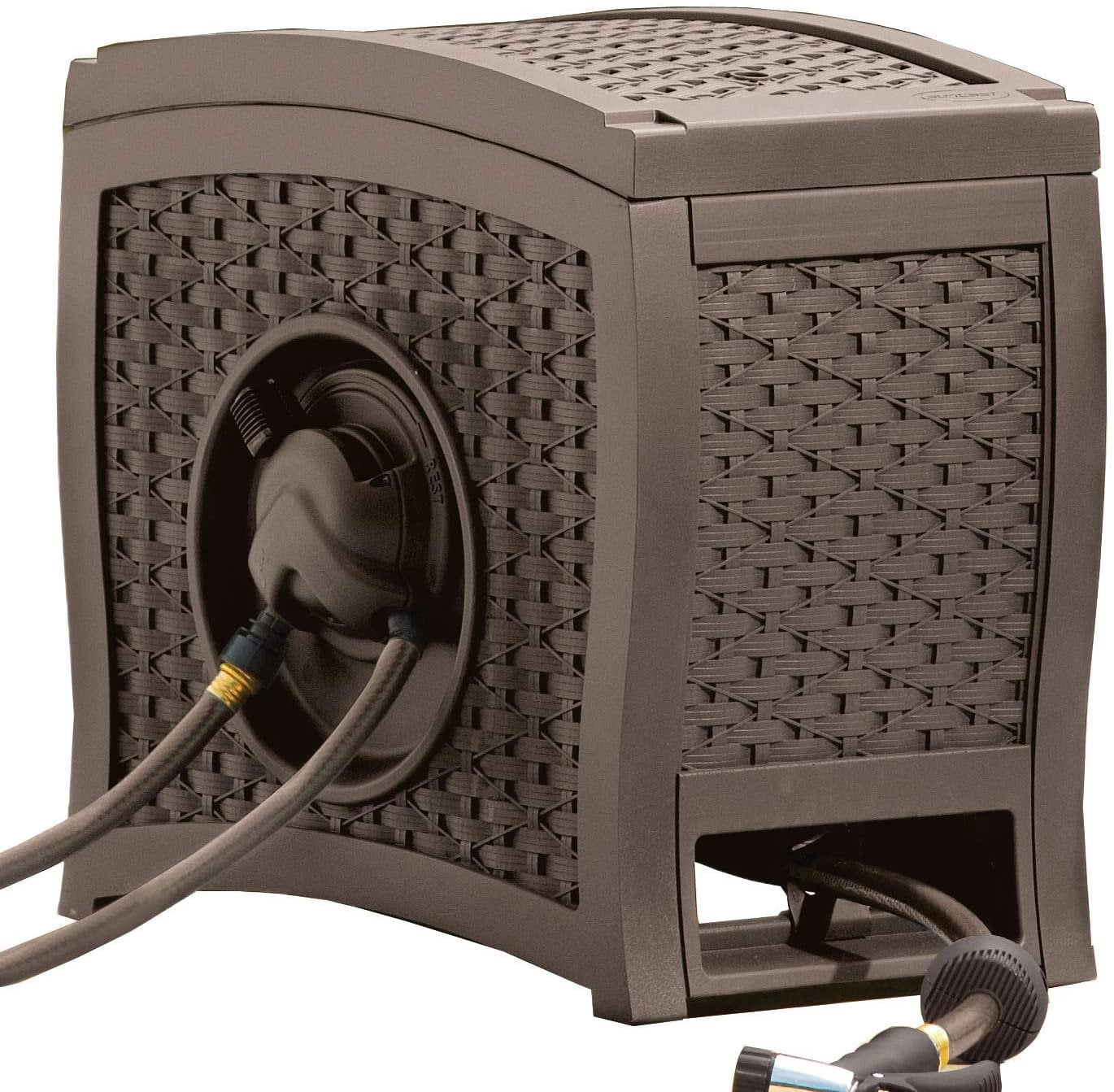 Suncast Aquawinder Garden Hose Reel - Water Powered Retractable, Lightweight - Java — Garden & Landscape Use, Standard Connection