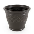 thumbnail image 1 of Suncast Atlin 18in Resin Round Decorative Flower Pot Vase Box Planter, Java, 1 of 2