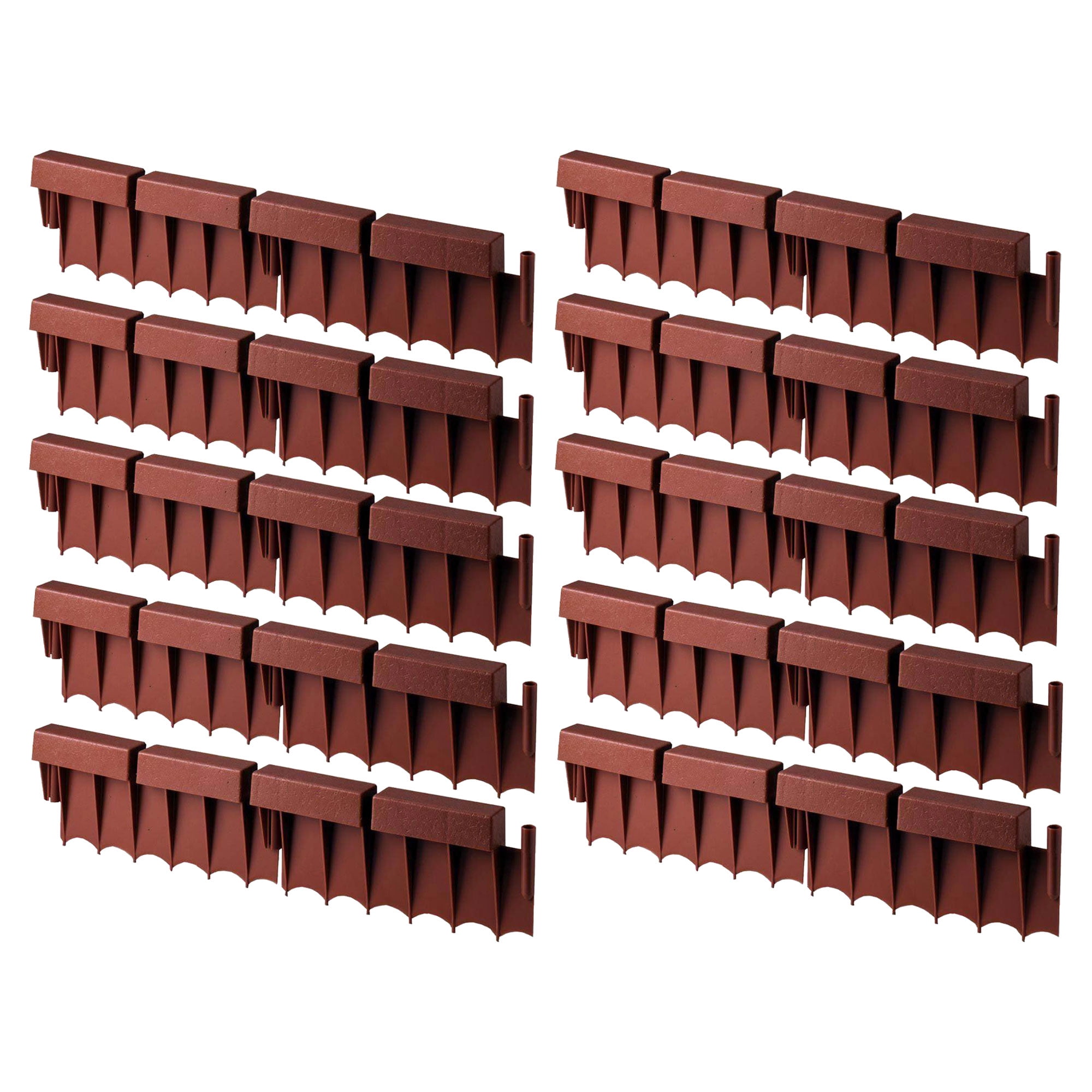 Suncast BBE10TC Interlocking No Dig Border Edging, 12" Sections, Brick Design for Landscape