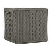 Suncast 60-Gal. Cube Weather-Resistant Resin Outdoor Deck Storage Box, Java