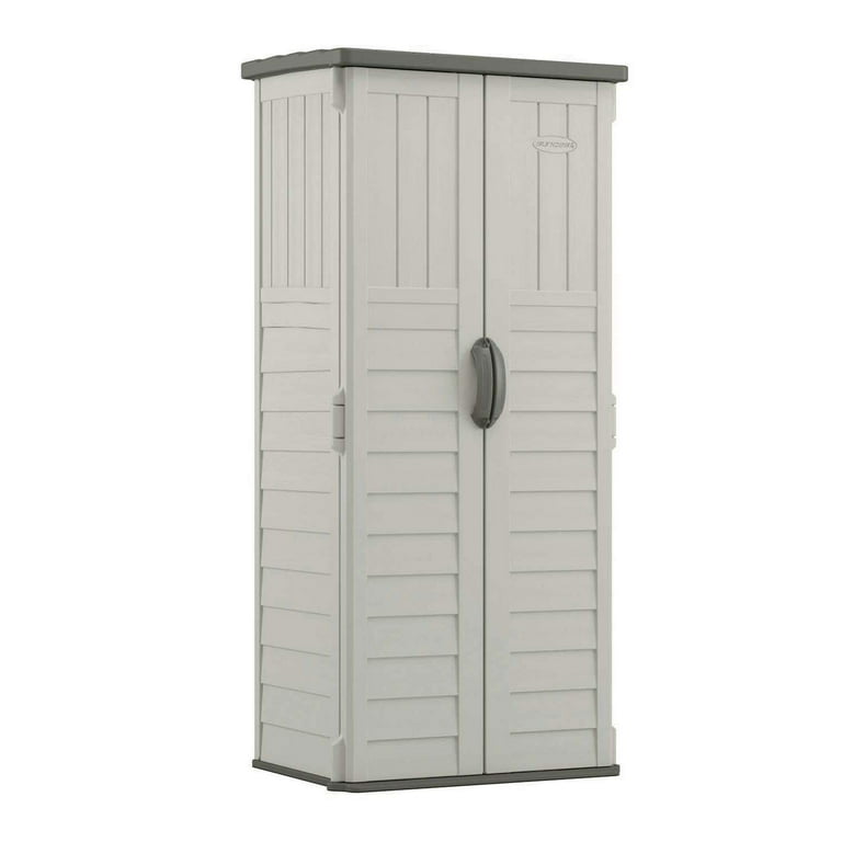 Suncast Large Outdoor Waterproof Vertical Storage Shed, 22 Cubic