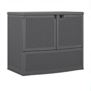 Suncast Backyard Oasis 195 Gal Vertical Deck Box for Outdoor Storage, Gray