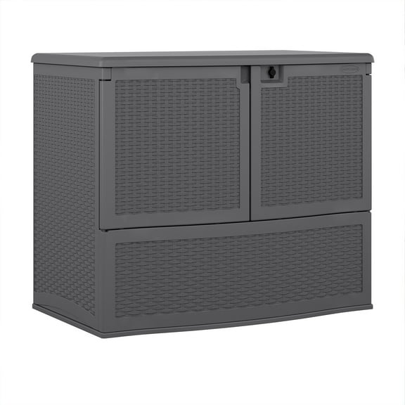 Suncast Backyard Oasis 195 Gal Vertical Deck Box for Outdoor Storage, Gray