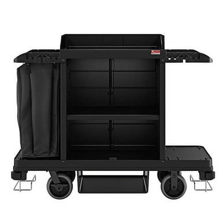 Suncast Black Standard Janitor / Housekeeping Cart with Bag and Non