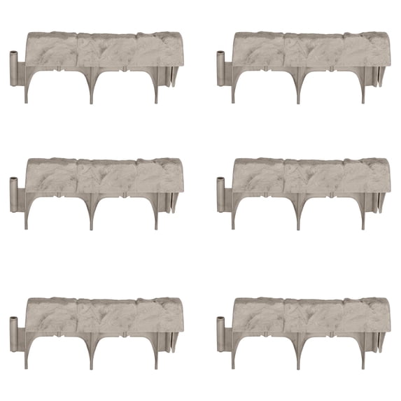 Suncast Border 12" Sections Natural Stone Look Landscape Edging (6 Pack)