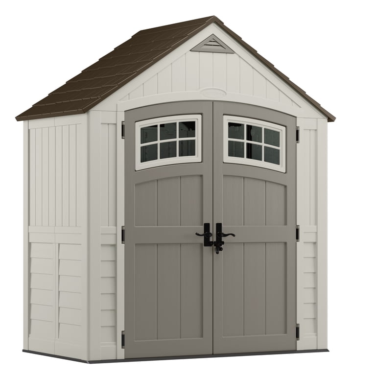Suncast Cascade® Storage Shed for Backyard, Vanilla, 7'x 4', 171