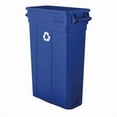 thumbnail image 1 of Suncast Commercial Narrow Rectangular Resin Trash Can, With Handles, 23 Gallons, 30"H x 11"W x 22"D, Blue Recycle, 1 of 4