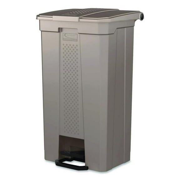 Suncast SUATCST23 Step-on Trash Can, 23 gal, Resin, Platinum Metallic