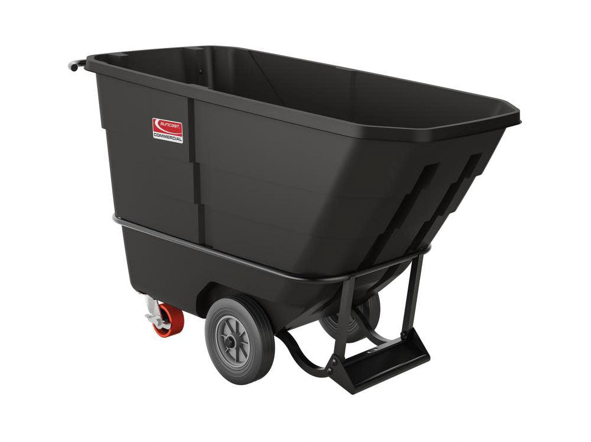 Suncast Commercial Tilt Truck, Standard Duty, 0.5 Cu Yd., 34-7/8"H x 27-3/4"W x 59-1/8"D, Black
