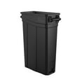 thumbnail image 1 of Suncast Commercial Narrow Rectangular Resin Trash Can, With Handles, 23 Gallons, 30"H x 11"W x 22"D, Black, 1 of 2