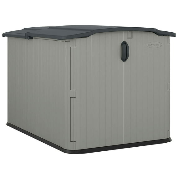 Suncast Durable Resin Horizontal Storage Shed with Floor Kit 4 ft x 6 ft x 4 ft, Multicolor