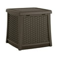 thumbnail image 1 of Suncast Elements Outdoor Resin Square Patio Storage Side Table, Java, 1 of 5