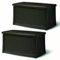 thumbnail image 1 of Suncast Elements Outdoor Resin Wicker Coffee Table with Storage, Java (2 Pack), 1 of 9