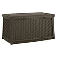 thumbnail image 1 of Suncast Elements Outdoor Resin Wicker Coffee Table with Storage, Java | BMDB3010, 1 of 5