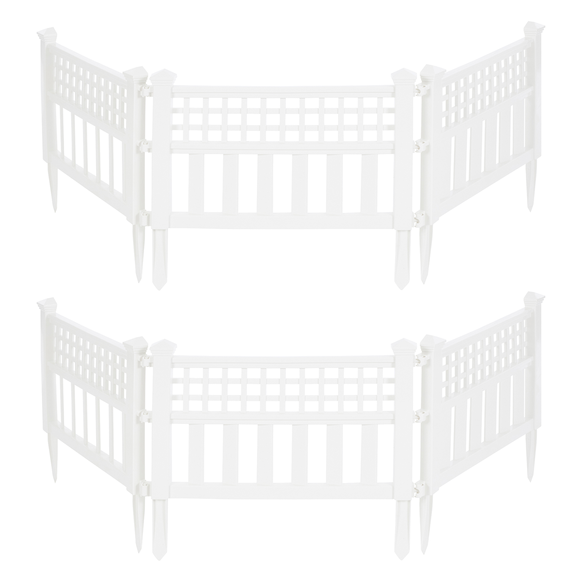 Suncast Grand View 14.5" x 24" Garden Border Fence Panel, White (2 Pack