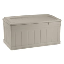 Suncast 129-Gal. Weather-Resistant Resin Outdoor Deck Storage Box and Bench, Taupe