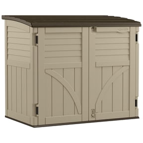 Suncast 34 cu. ft. All-Weather Resin Horizontal Outdoor Storage Shed, Taupe