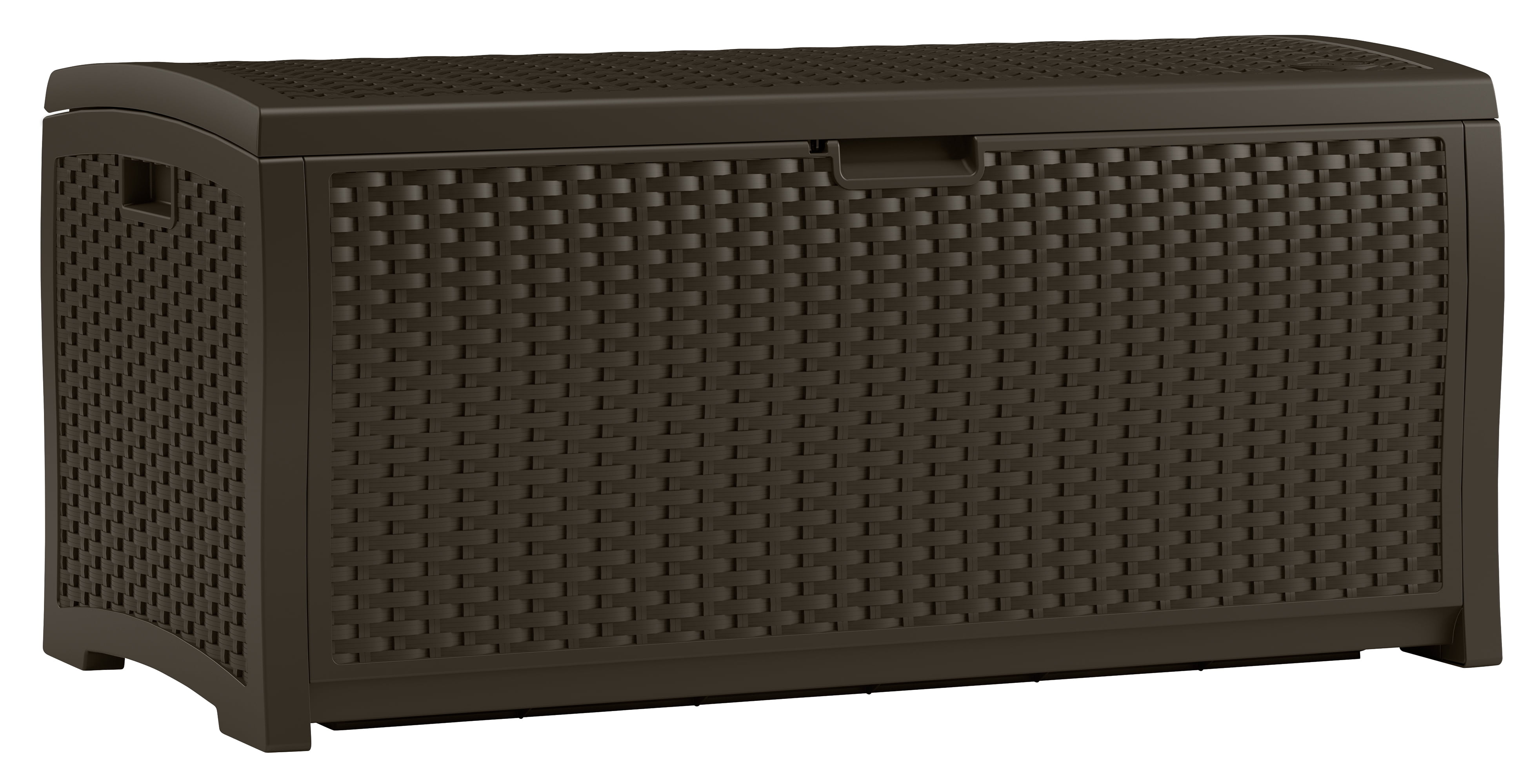 Suncast 24 in. W X 24 in. D Brown Plastic Deck Box with Seat 73 gal Suncast 24 in. W X 24 in. D Brown Plastic Deck Box with Seat 73 gal