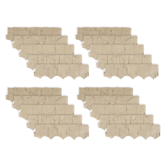 Suncast Landscape Design Border Decor Natural Rock Plastic Edging (20 Pack)
