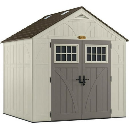 Suncast Metal and Resin Storage Shed, Vanilla, 8ft x 7ft