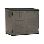 Suncast Modernist Horizontal Low-Profile Storage Shed, Resin, 3 Doors, Garden, 4' x 2.5', Gray, 1 Count, 1 Pack