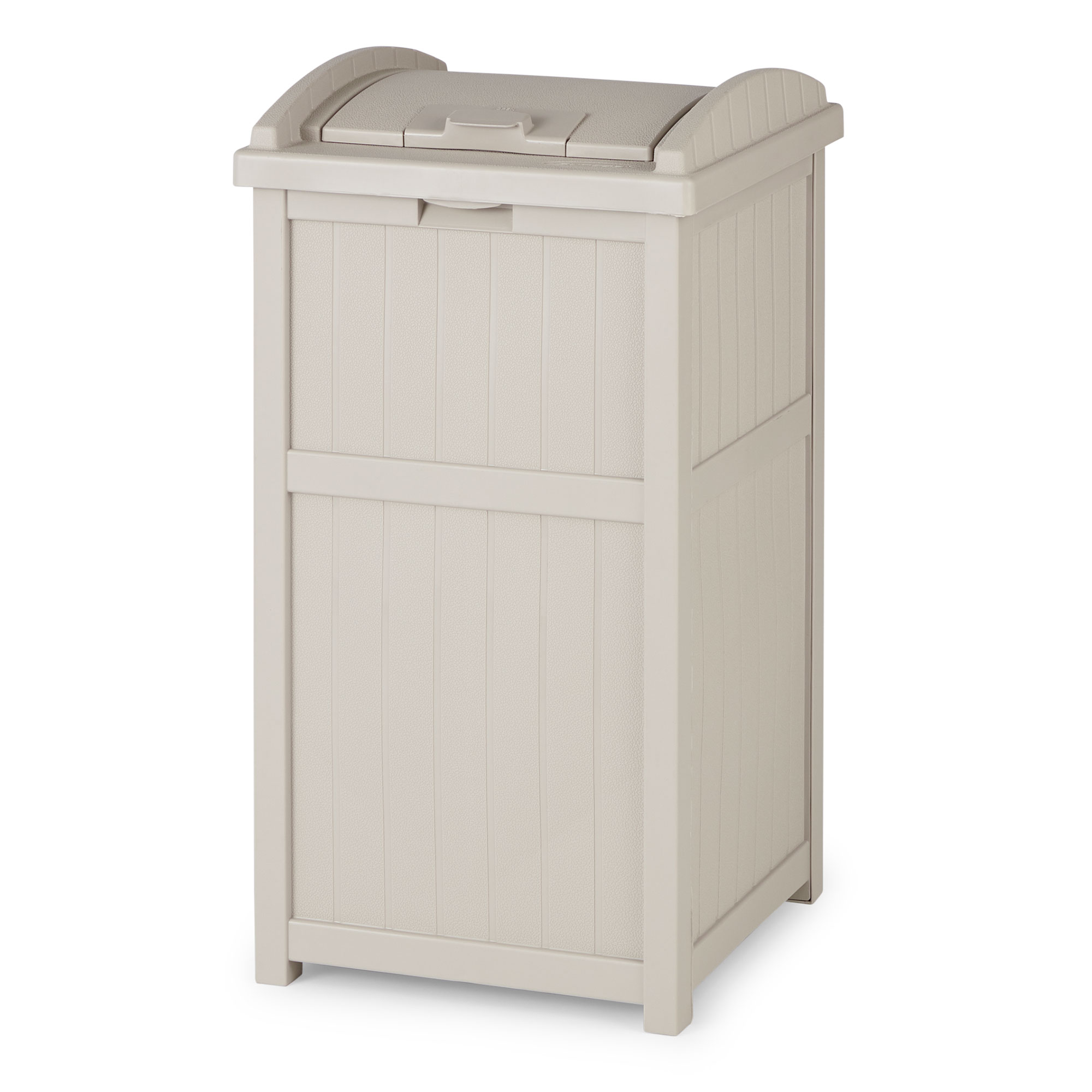 Suncast Outdoor Hideaway Trash Container for Patio, Taupe, 33 Gallon - image 1 of 3