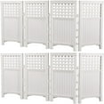 thumbnail image 1 of Suncast Outdoor Patio Garden 8 Panel Yard Screen Enclosure Gated Fence, White, 1 of 11