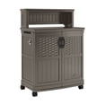 thumbnail image 1 of Suncast Patio Plastic Storage & Prep Station w/ Wicker Pattern, Stoney Gray, 1 of 9