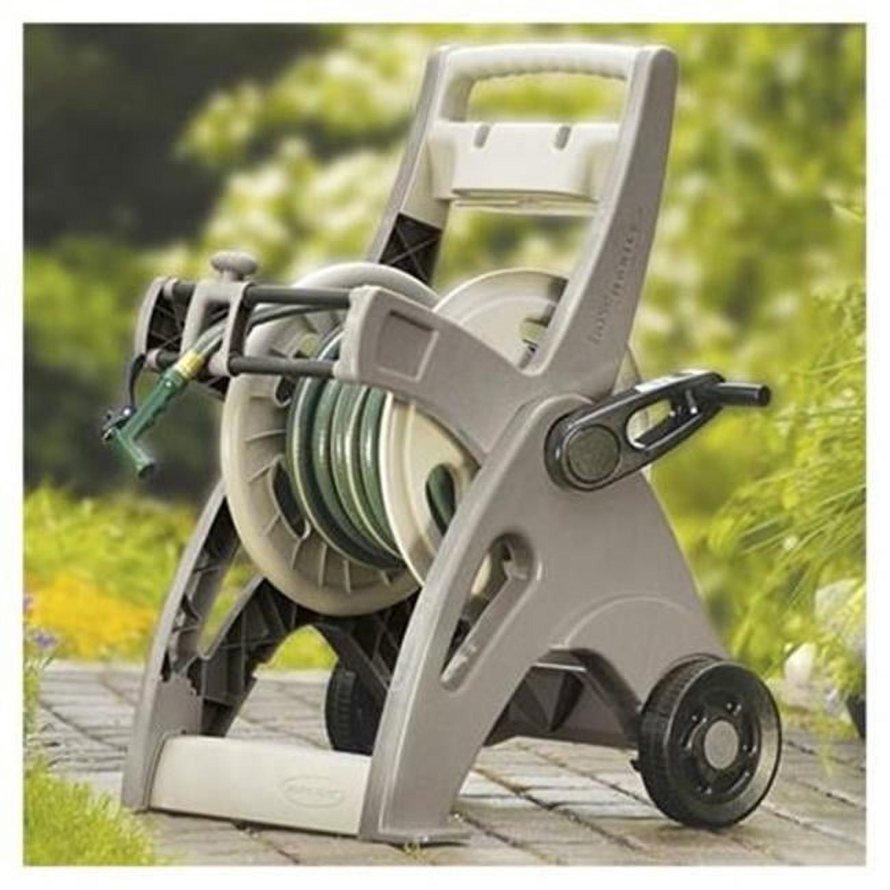 Bentism Hose Reel Cart with Wheels, Metal Hose Reel Holds 175 Feet of 5/8 Hose Capacity Heavy Duty Outdoor Water Planting Truck for Yard, Garden