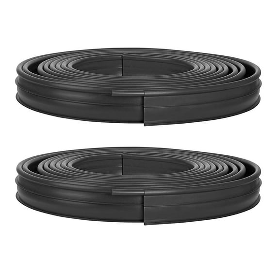 Suncast Professional Grade Dig In 60 Foot Landscape Edging Roll, Black (2 Pack)