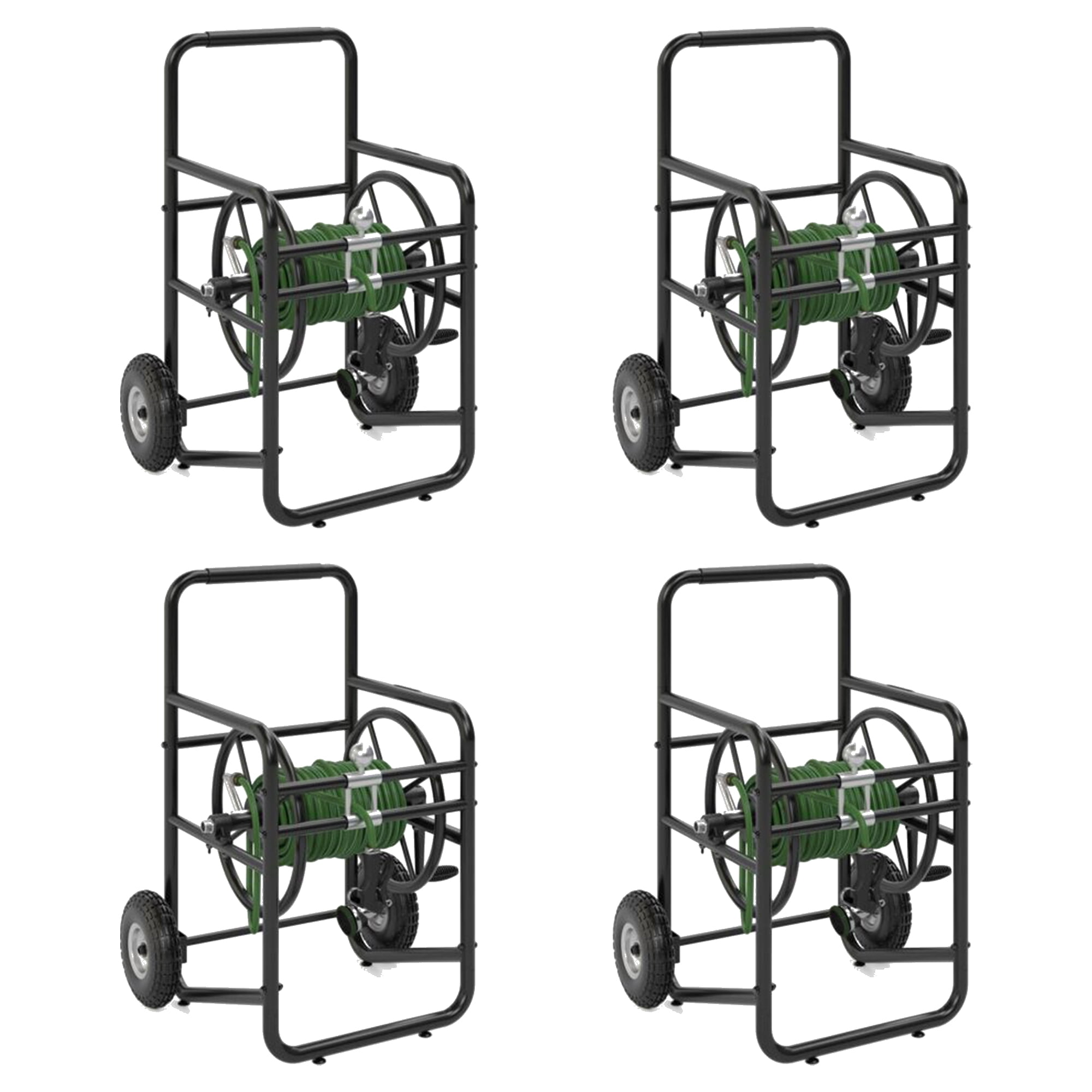 Suncast Professional Portable 200' Garden Hose Reel Cart w/Wheels (4 Pack)