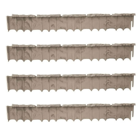 Suncast Quick Edge 35 Inch Single Strip Resin Lawn Edging, Flagstone (4 Pack)