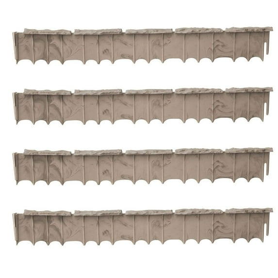 Suncast Quick Edge 35 Inch Single Strip Resin Lawn Edging, Flagstone (4 Pack)