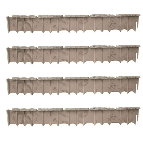 Suncast Quick Edge 35 Inch Single Strip Resin Lawn Edging, Flagstone (4 Pack)