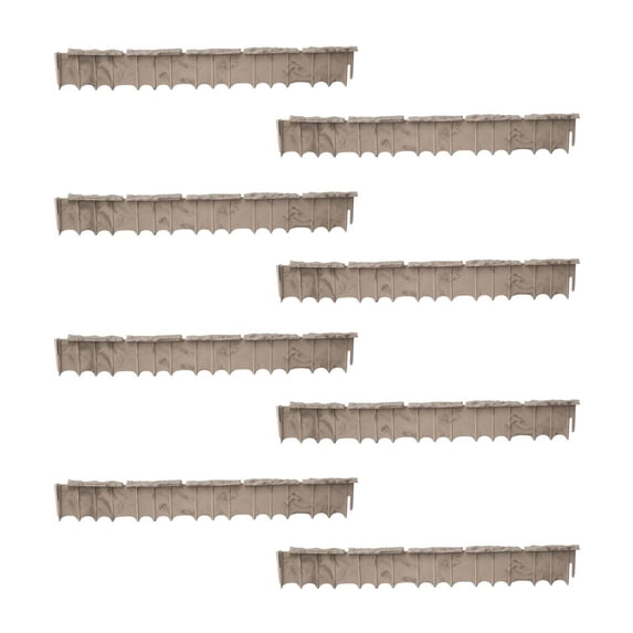 Suncast Quick Edge 35 Inch Single Strip Resin Lawn Edging, Flagstone (8 Pack)