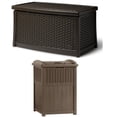 thumbnail image 1 of Suncast Resin Coffee Table with Storage & Suncast Resin Wicker 33 Gal. Trash Can, 1 of 11