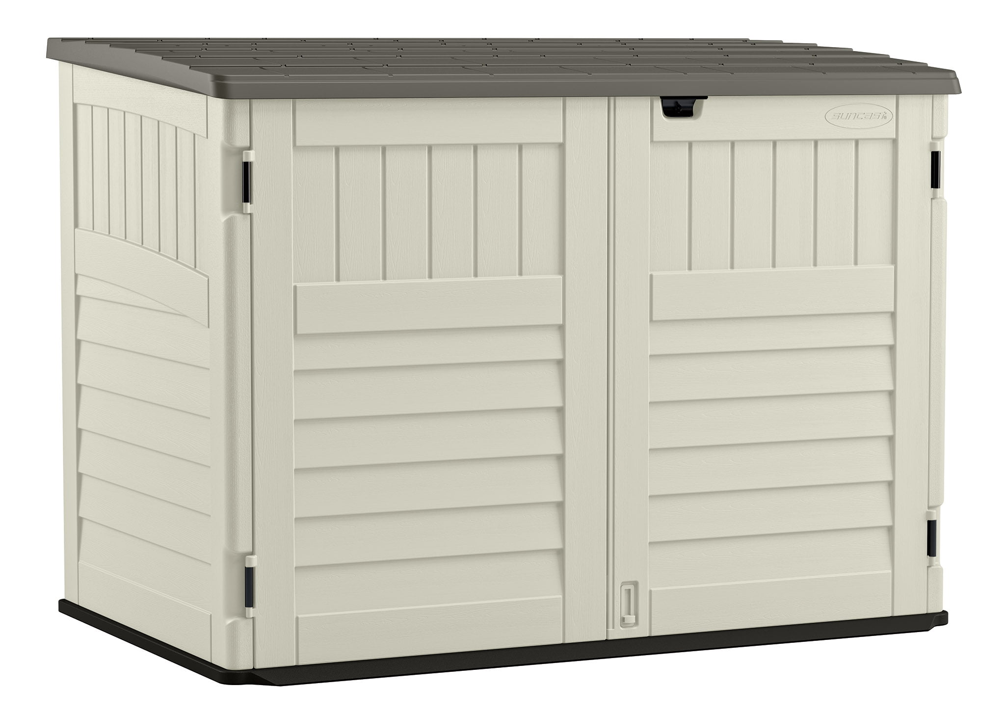 Suncast 70 cu. ft. Stow Away All-Weather Resin Horizontal Outdoor Storage Shed, Vanilla