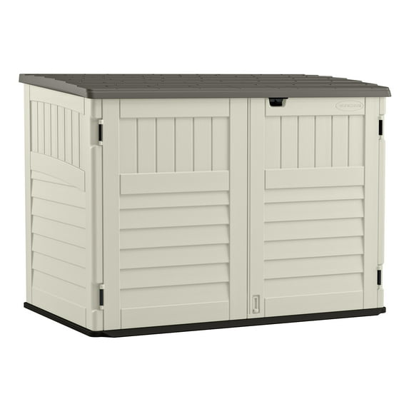Suncast 70 cu. ft. Stow Away All-Weather Resin Horizontal Outdoor Storage Shed, Vanilla
