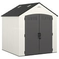 thumbnail image 1 of Suncast Ridgeland 327 Cu Ft Outdoor Patio Storage Shed, 7' x 7', Ice Cube, 1 of 5