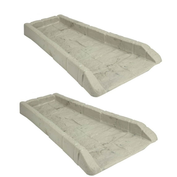 Suncast SB24 Decorative Rain Gutter Downspout Splash Block, Tan (2 Pack)