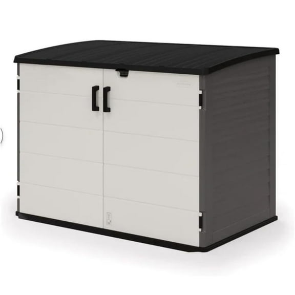 Suncast BMS4780 Stow-Away Horizontal Shed with Floor - Peppercorn