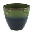 thumbnail image 1 of Suncast Seneca 16" Ombre Decorative Resin Plant Flower Planter Pot, Green/Blue, 1 of 9