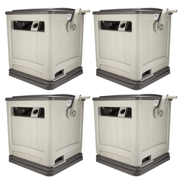 Suncast Swivel Hose Reel Storage Hideaway w/Smart Trak Hose Guide & Bin (4 Pack)