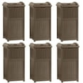 thumbnail image 1 of Suncast Trash Hideaway 33 Gallon Resin Wicker Outdoor Garbage Container (6 Pack), 1 of 5